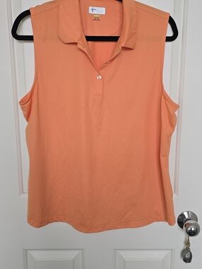 Greg Norman Collection Sleeveless Polo Tank Top in Coral